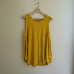Yellow Ribbed Tank Top